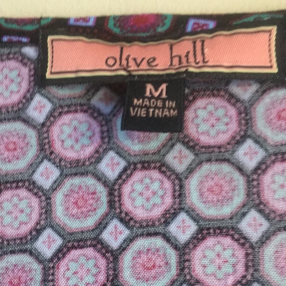 Olive Hill Mixed Print Purple Paisley Relaxed Tunic Top size Medium - Picture 13 of 15